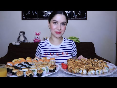 Видео: МУКБАНГ СУШИ/РОЛЛЫ//МАМА ЛЮБИТ ВНУЧКУ БОЛЬШЕ?