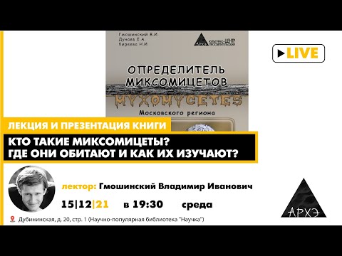 Видео: Лекция Владимира Гмошинского "Кто такие миксомицеты? Где они обитают и как их изучают?"