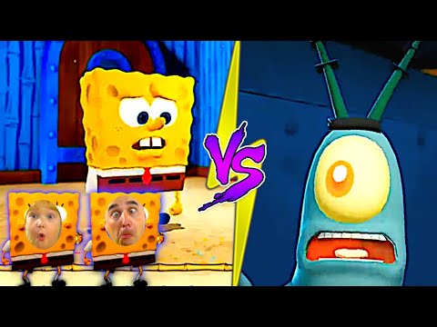 Видео: Приключения ГУБКИ БОБА против ПЛАНКТОНА ПАПА ДОЧКА в SpongeBob SquarePants: Battle for Bikini Bottom