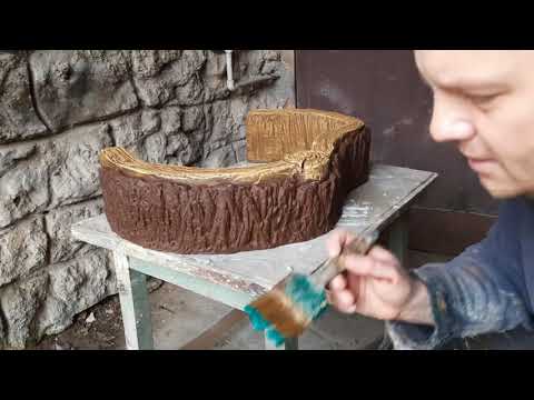 Видео: вазоны в виде деревянных  пней