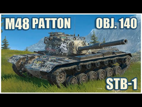 Видео: M48 Patton, STB-1 & Объект 140 • WoT Blitz Gameplay