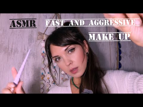 Видео: АСМР/ASMR  Быстрый макияж/Fast and aggressive make up / Неразборчивый шёпот