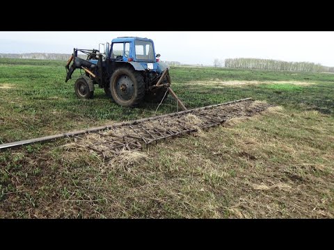 Видео: Боронование покоса, для удаления кочек!