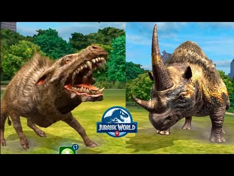 Видео: Энтелодон и Бронтоласмус носорог гибрид Jurassic World Alive