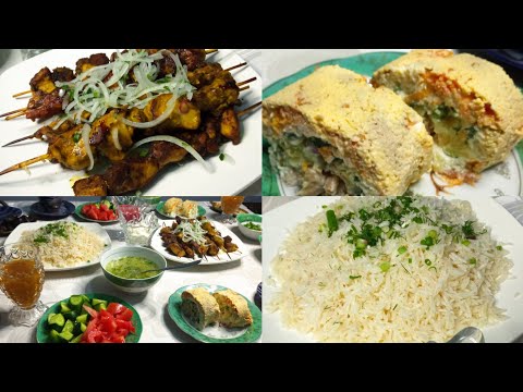 Видео: КУРИНЫЕ ШАШЛИЧОК🍗с рисом 🍚 и салат МИМОЗА 🥗