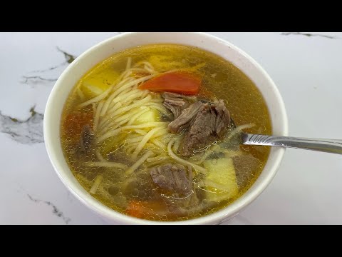 Видео: Суп на Говяжьем Бульоне / Говяжий Суп / Суп на Косточке / Суп с Лапшой
