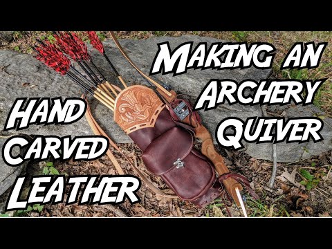 Видео: Изготовление кожаного заплечного колчана для стрельбы из лука с традиционной западной цветочной р...