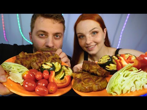 Видео: Растишка и грустишка или как мы с Настей стейки ели | Мукбанг стейк |  Mukbang steaks