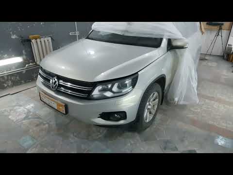 Видео: Volkswagen Tiguan (#2) - Снимаем, ремонтируем и грунтуем передний бампер.
