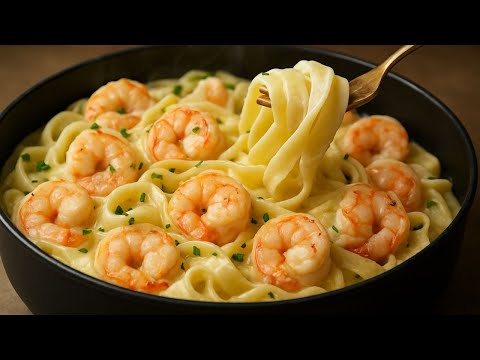 Видео: Этот рецепт вас поразит! Невероятно нежная паста с креветками в сливочном соусе!