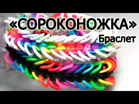 Видео: Браслет СОРОКОНОЖКА ☼☼☼☼ из резинок на станке ☼☼☼☼ Как плести из резинок Rainbow loom
