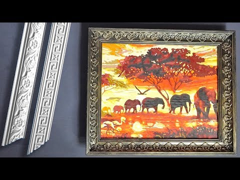 Видео: Как сделать рамку для картины из потолочного плинтуса