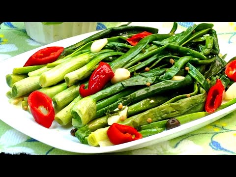 Видео: МАРИНОВАННЫЙ ЗЕЛЁНЫЙ ЛУК - Первоклассная закуска!