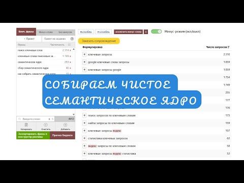Видео: Как собрать семантическое ядро БЕСПЛАТНО | Поиск ключевых слов для сайта с нуля