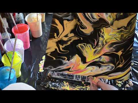 Видео: ФЕНИКС/ Абстрактная Картина  Акрилом/ Fluid Art