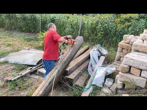 Видео: распил шпалы электропилой ТЕХАС