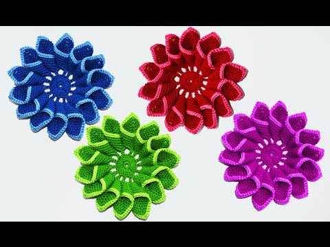 Видео: МК Красивый цветок крючком. Crochet flowers