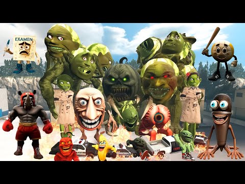 Видео: Уничтожьте всех супермонстров Lin Gang Melon разных размеров в Таунвилле разных цветов в Garry's ...