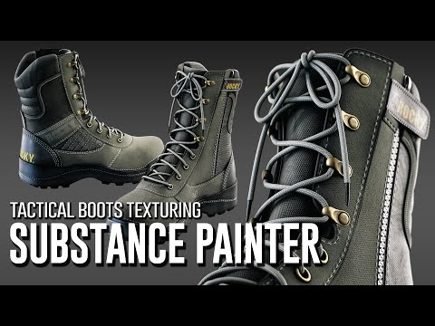 Видео: Текстурирование тактических ботинок в Substance Painter