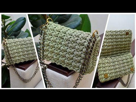 Видео: Crochet handbag Clutch Video for Beginners Сумочка Клатч Видео МК вязание крючком Урок для новичков