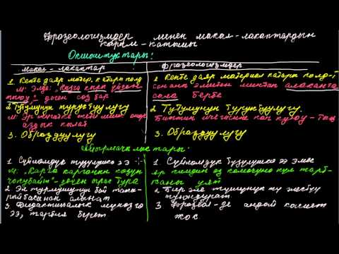 Видео: Фразеологизмдер менен макал-лакаптардын карым-катышы