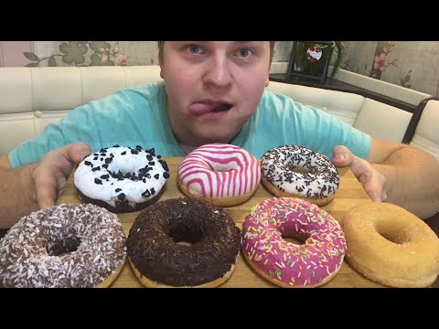 Видео: Donuts. Пончиковый обжор. Mukbang eating show donut. Real sound. No ASMR