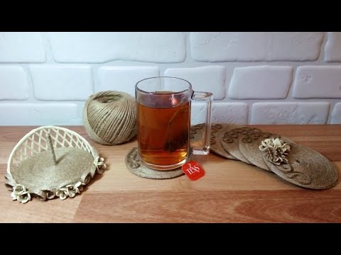 Видео: Идея для кухни ПОДСТАВКИ ПОД ГОРЯЧИЕ/ Пластика из джута с элементами филиграни/ evadusheva ©2020