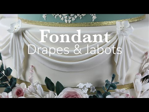 Видео: Как сделать помадные драпировки и жабо для тортов | Global Sugar Art