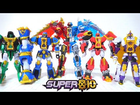 Видео: [Динозавры и животные превращаются в роботов! ] "Тиран Конгер Лектор Уайтхорн Дракониус" SUPER10