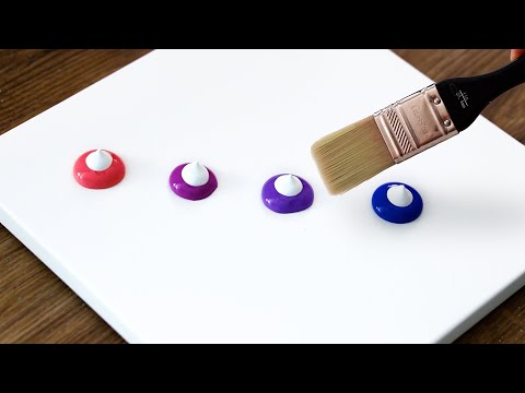 Видео: Прекрасное небо на холсте | Спокойная и мечтательная акриловая картина #590