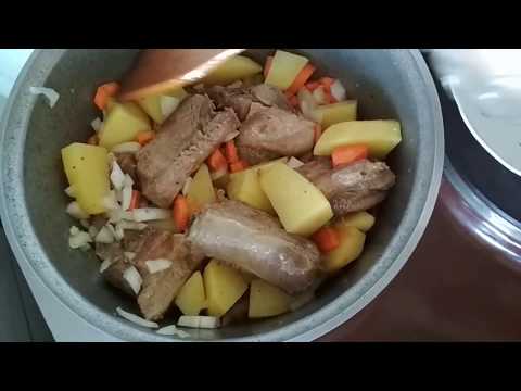 Видео: Тушеная картошка  с ребрышками