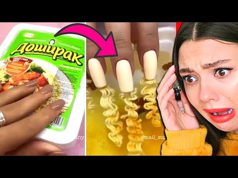 Видео: Маникюр из Доширака! Никогда Не Делайте Такой Маникюр