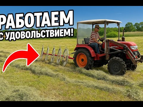Видео: Грабли ворошилки и трактор Шифенг 244 облегчают заготовку сена!