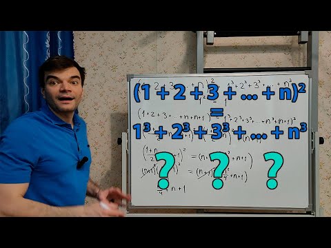 Видео: (1+2+3+...+n)^2 = 1^3+2^3+3^3+...+n^3 (доказательство). #алгебра