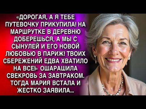 Видео: «ДОРОГАЯ, А Я ТЕБЕ ПУТЕВОЧКУ ПРИКУПИЛА! НА МАРШРУТКЕ В ДЕРЕВНЮ ДОБЕРЕШЬСЯ, А МЫ С СЫНОМ В ПАРИЖ!»