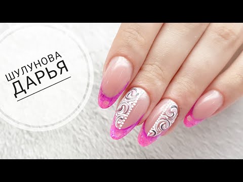 Видео: Аквариумный дизайн ногтей полигелем/Вензеля в маникюре/Коррекция нарощенных ногтей/Шулунова Дарья