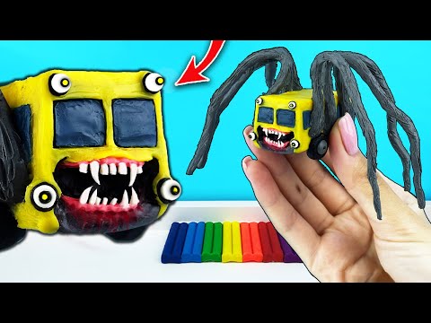 Видео: Лепим ПАУК-АВТОБУС ПОЖИРАТЕЛЬ (Bus Eater), фигурки монстров из пластилина | Лепка ОК