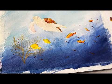 Видео: Рисуем морской мир Часть 1. #акварельуроки