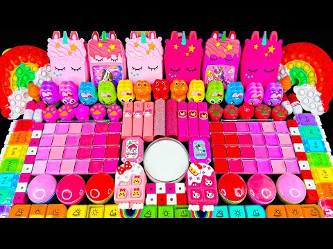 Видео: ASMR слайм 🌈 Радужный единорог, глина, макияж и блёстки | Смешиваем случайные вещи в слайм