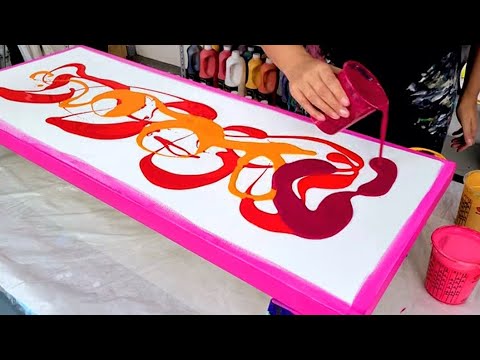 Видео: Огонь заката - Дух и воспоминания. Часть 3 - Розовая страсть - Живопись акриловой жидкостью