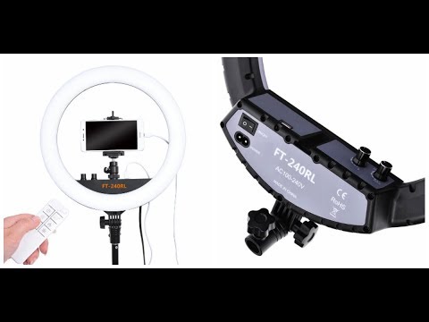 Видео: КОЛЬЦЕВАЯ ЛАМПА FOSOTO FT240RL. Кольцевая лампа.Распаковка лампы FT240RL.Настраиваем пульт  FT240RL.