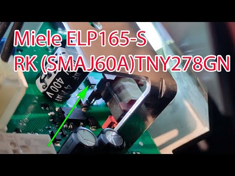 Видео: Ремонт платы Miele ELP165-S   RK (SMAJ60A)   TNY278GN  47mF400V. Нет отжима? Проблемные новые RK!