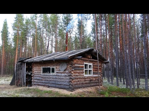 Видео: Пеше-водный поход с рыбалкой. Часть 3. Лесная изба. Хариус на удочку. Один в тайге. Сплав по реке