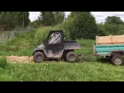 Видео: Тест №6 Polaris Ranger 400 (20.06.2017). Перевозка кабана