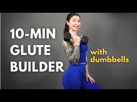 Видео: 10-минутная тренировка ягодиц с гантелями для женщин | Быстро накачайте ягодицы дома