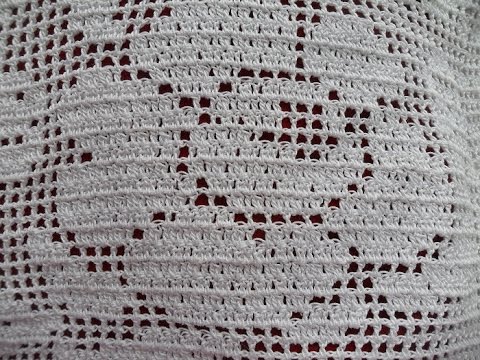 Видео: Филейная туника "Розы и бабочки" процесс 2 часть( fillet lace crochet) (В №28)