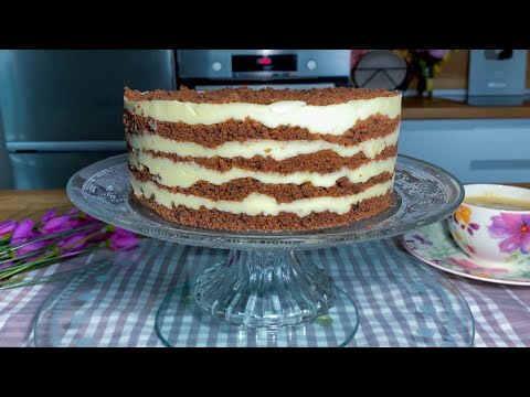 Видео: Торт ПЛОМБИР - вкус детства. БЕЗ ДУХОВКИ и ПЕЧЕНЬЯ! ШОКОЛАДНЫЙ Торт со Вкусом Мороженого