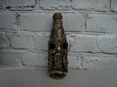 Видео: Декоративная бутылка-сова. Мастер-класс./Decorative bottle-owl. Master Class