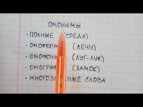 Видео: Что такое омонимы в русском языке и чем различаются полные и неполные омонимы - объяснение и примеры