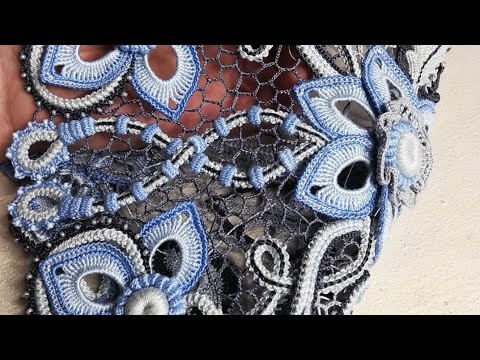 Видео: Веточка крючком. Ирландское кружево. Елена Захарьина. Irish lace.